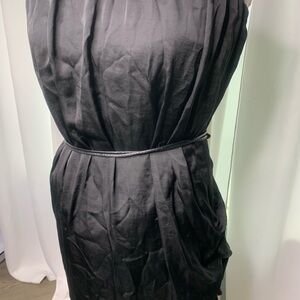 Elegant Black Dress with tassel belt